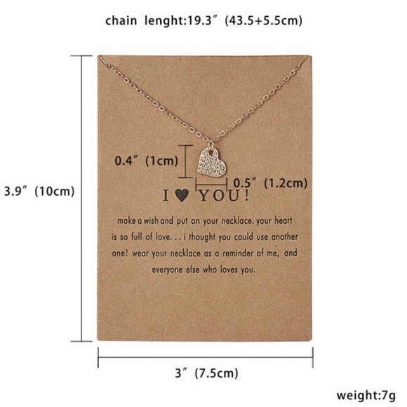 ⚡️2 for $15 Dainty Gold Tone “I 🖤 You” Necklace - Picture 4 of 6